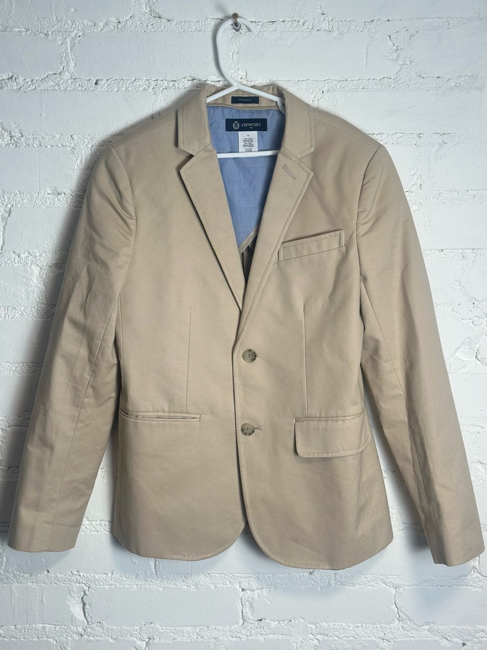 J. Crew Factory Boys’ Thompson Suit Jacket in Flex Chino 100% Cotton Sz 12